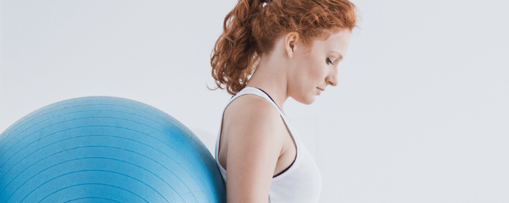 Patients that Other Therapies Have Failed - Woman with orthopedic problem exercising with ball