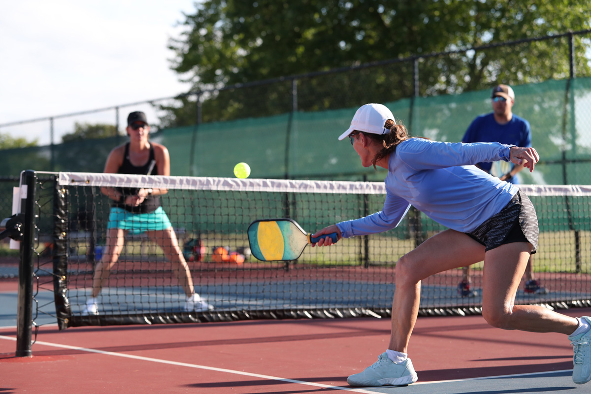 A woman playing pickleball in Bethesda.